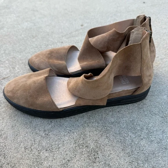 Eileen Fisher suede sandals carver criss cross preloved size 8.5 - Picture 5 of 8
